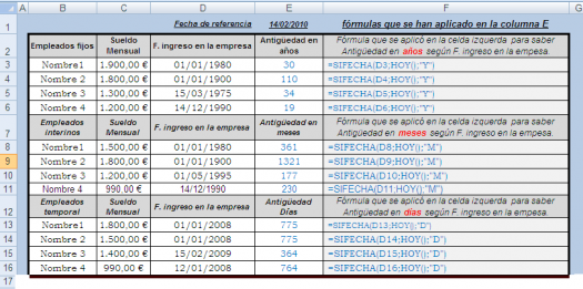 Fechas en excel