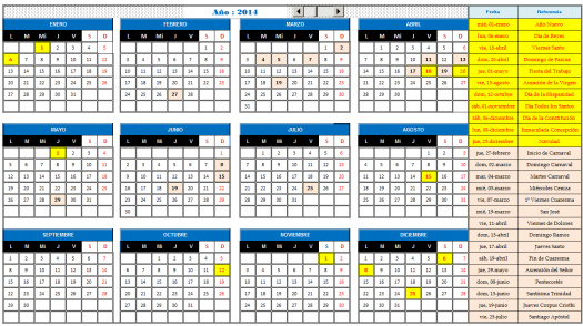 Calendario 2014