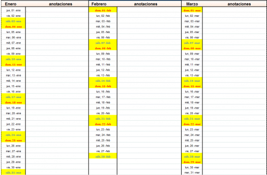 Imagen calendario