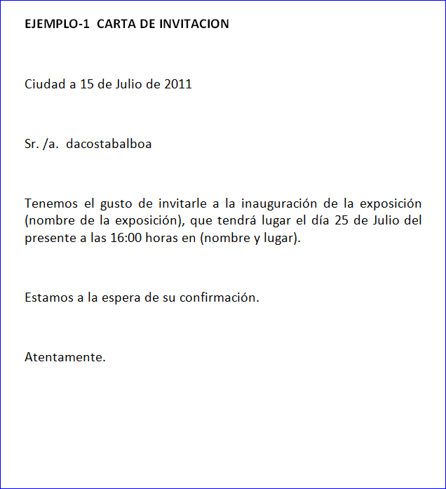 Carta de invitación